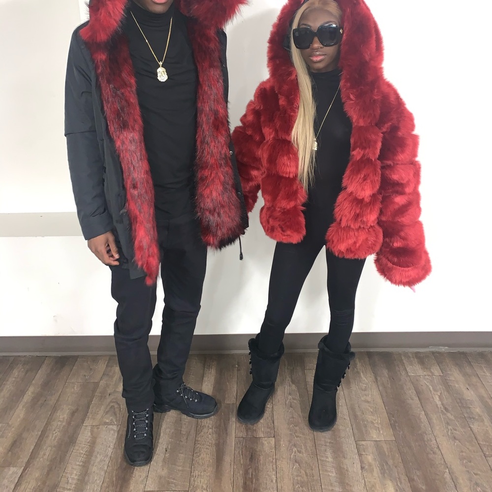 Faux fur women jacket